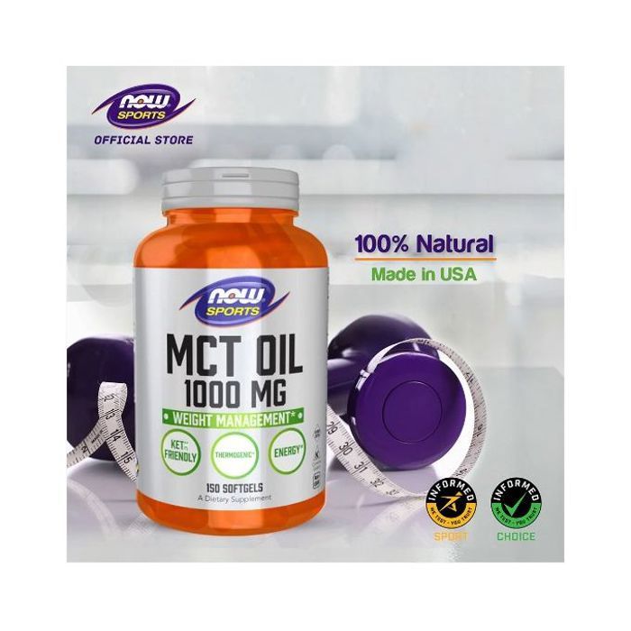 Now Foods Sports, huile MCT,1000 mg,150 gélules.