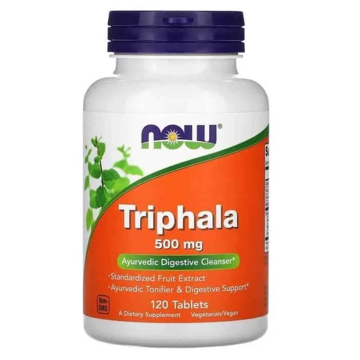 NOW FOODS Triphala 500mg (Soutien digestif) 120 Comprimés Végétariens