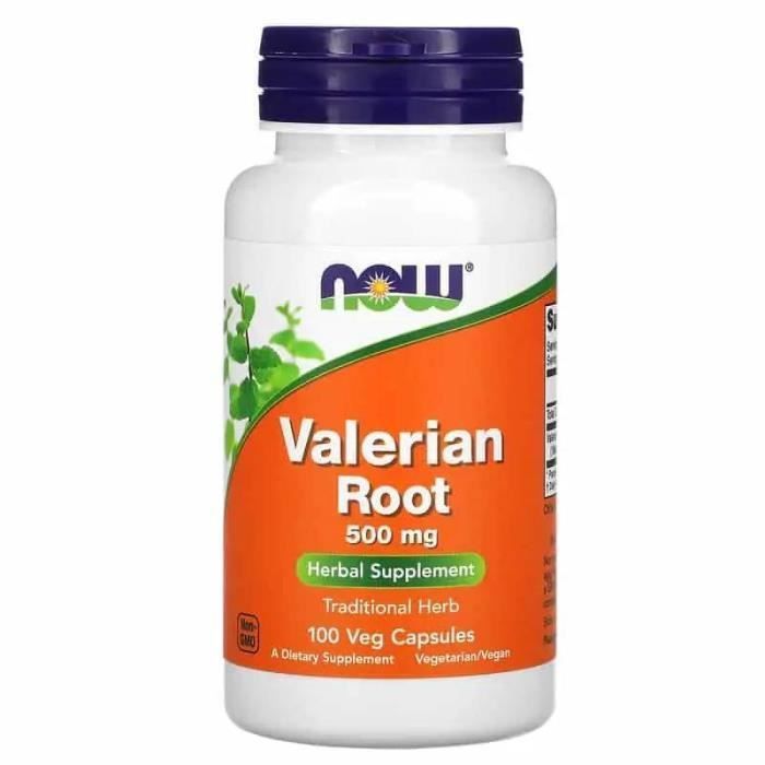NOW FOODS Valerian Root 500mg (Racine de valériane) 100 Gélules Végétariennes