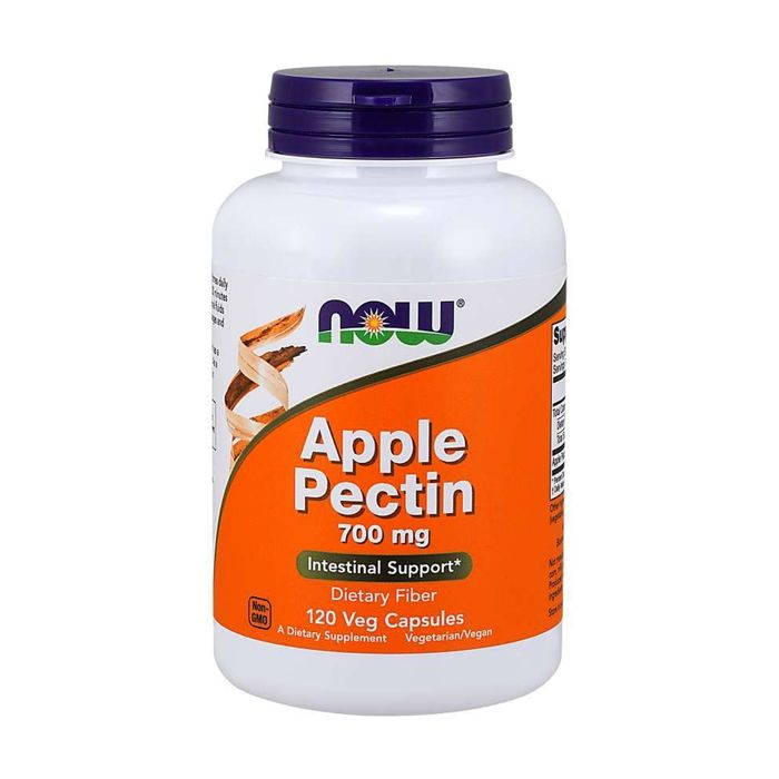 NOW FOODS Apple Pectin 700mg (Pectine de pomme, Fibres alimentaires, Soutien intestinal) 120 Gélules Végétariennes