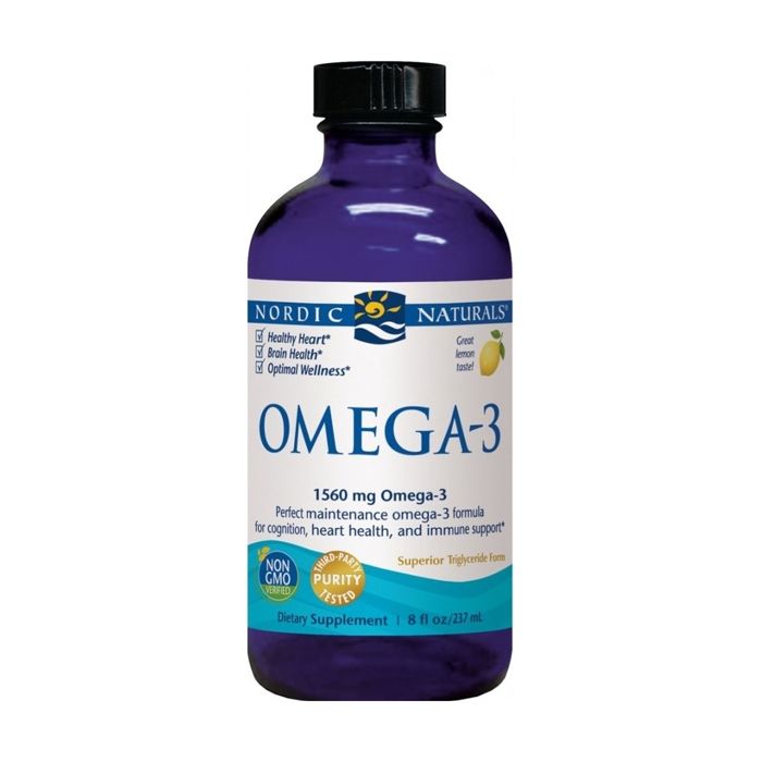 Nordic Naturals Oméga-3 1560mg (EPA DHA Soutien à la santé du cerveau et du cœur) 237ml - Citron