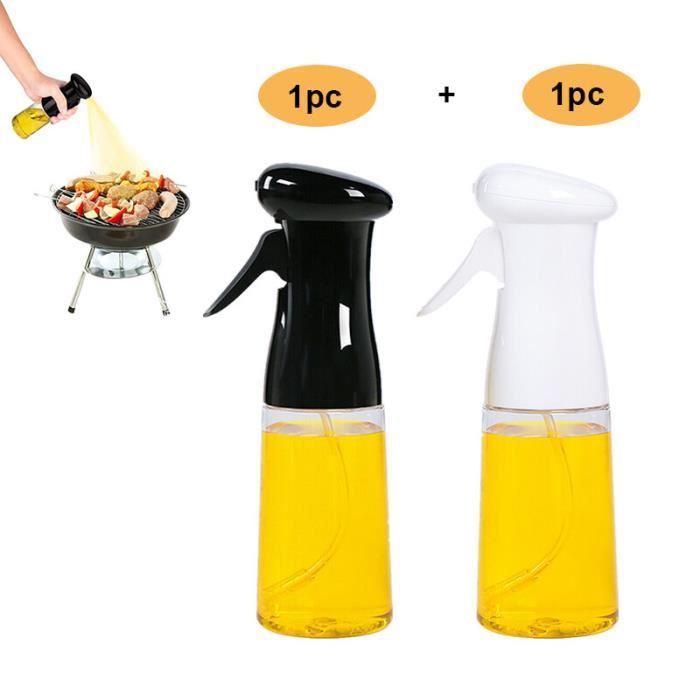 Ensemble d ustensiles de cuisine,Bouteille d'huile de cuisine de 210ml,vaporisateur d'huile de cuisson- Black and White