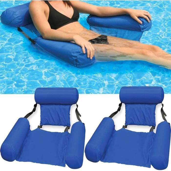 2Pack Hamac de Piscine Flotteur Gonflable Fauteuil Gonflable de Piscine De Piscine Flotteur De Hamac d'eau Siège Pliable Flottantes
