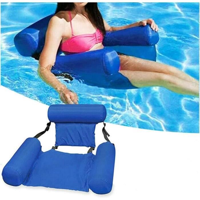 Hamac Flottant Gonflable de Piscine, Piscine Flotteur d'eau Siège d’Eau Bouée Chaise Longue Matelas d'été pour Adultes, A195