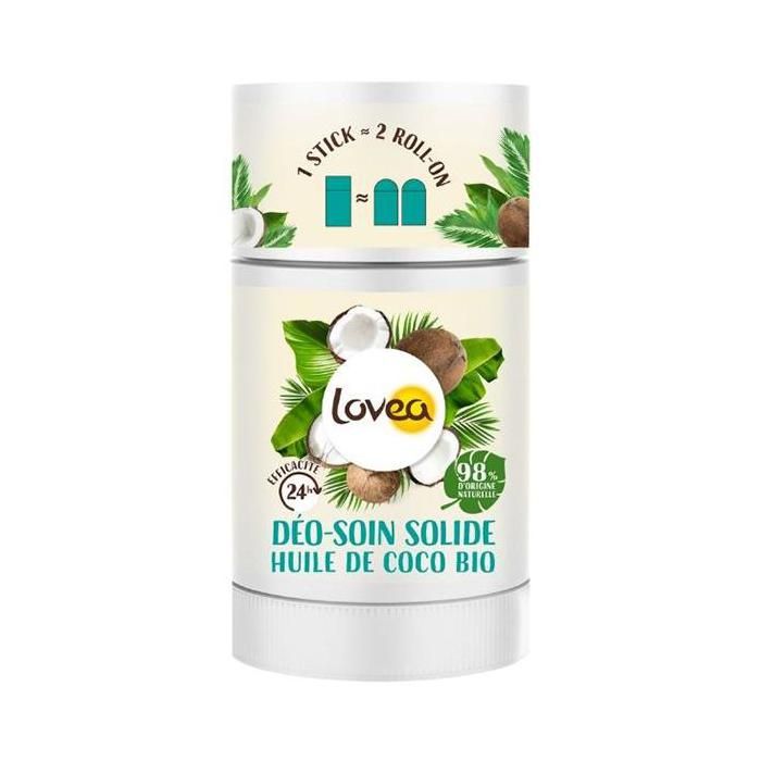 Lovea - Déo-Soin Solide - Déodorant - Huile De Coco Bio - Efficacité 24h 50g