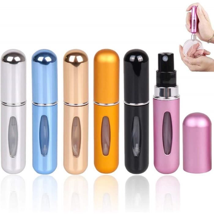 6 PCS 5ml Vaporisateur Parfum Vide Rechargeable Mini Parfum Atomiseur pour Voyage