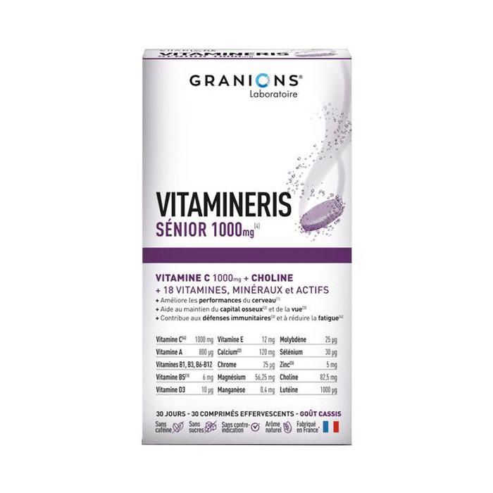 Granions Vitamineris Sénior 1000mg + Vitamine C, Choline - 30 comprimés