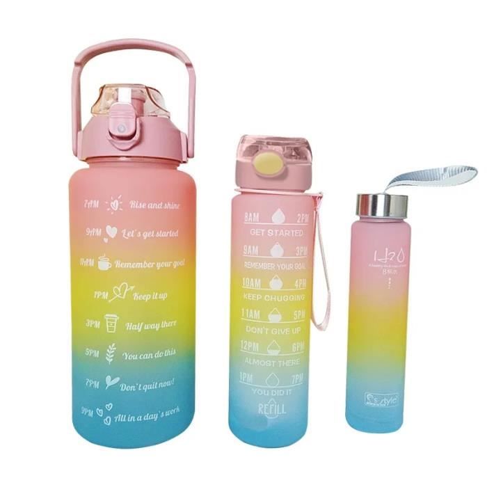 Bouteille d'eau de sport - 3 pièces - 2000ml, 900ml, 280ml - Mixte - Multisport