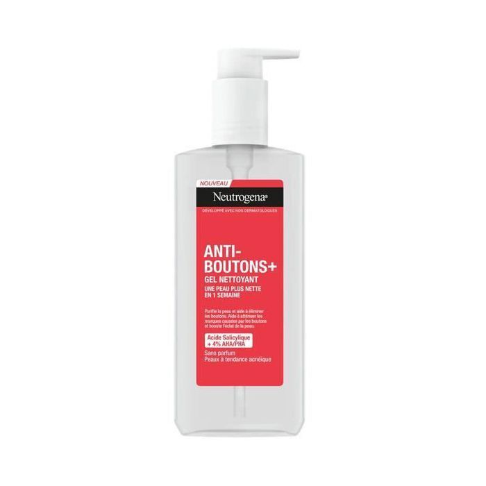 Gel Nettoyant Anti-Boutons - NEUTROGENA - 200ml - AHA/BHA - Non comédogène - Sans parfum
