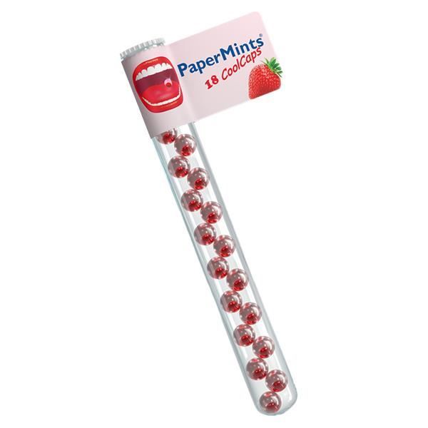 Micro-gélules - PaperMints - Coolcaps - 18 unités - Saveur fraise - Haleine fraîche immédiate