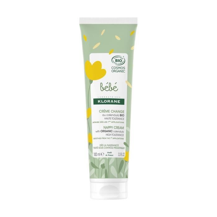 Crème pour le change - KLORANE - Calendula Bio - 100 g - Haute tolérance - Bébé