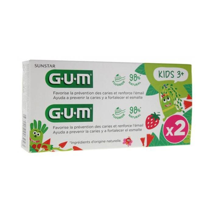 Gum Dentifrice Kids +3ans Lot de 2 x 50ml