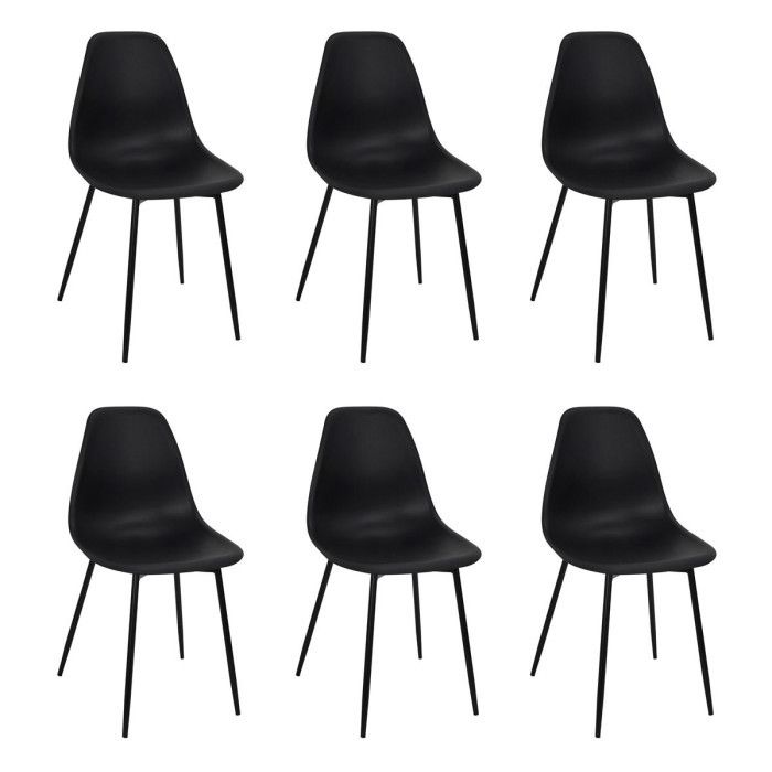Lot de 6 Chaises "Gustav" 87cm Noir