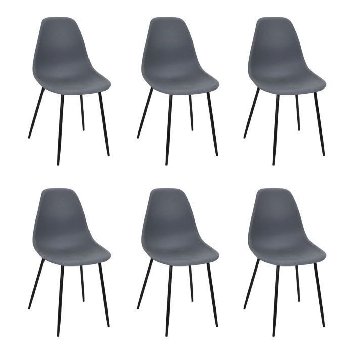 Lot de 6 Chaises "Gustav" 87cm Gris