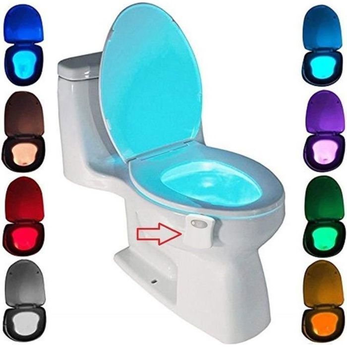 Lampe de Toilette - LED - Multicolore - Capteur de mouvement - Économie d'énergie - Installation facile