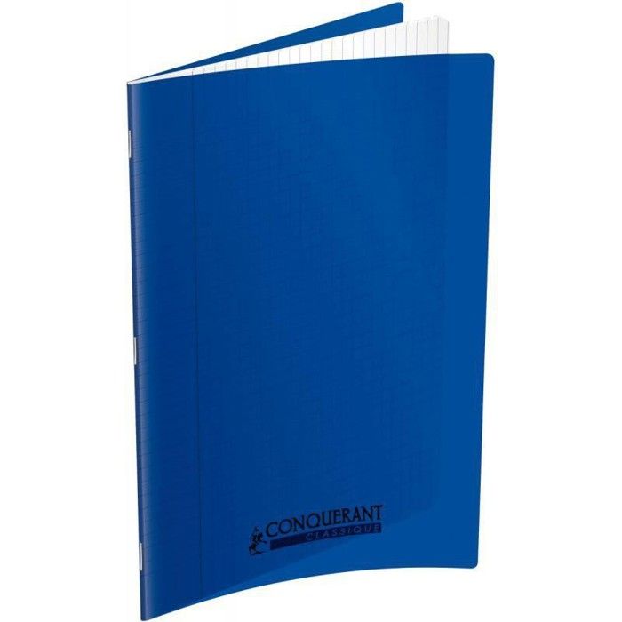 Cahier - CONQUERANT - Seyès - 140 pages - 90 g/m² - Couverture polypropylène bleu