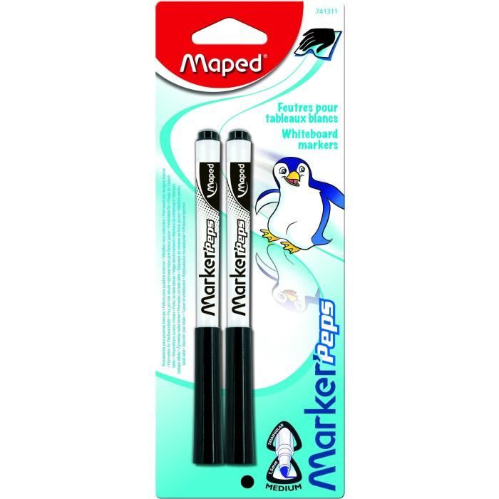 Feutres effacables à sec - MAPED - Lot de 2 - Noir