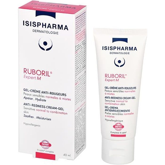 Crème Anti-rougeurs - Isispharma - Ruboril Expert M - 40ml - Peaux Normales à Mixtes - Hypoallergénique