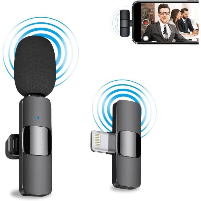Micro Cravate sans Fil Compatible avec iPhone-iPad, Mini Micro pour YouTube, Facebook Live Stream Vloggers Interview, [158]