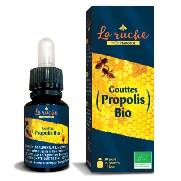 Propolis Pure française gouttes Bio - Immunité 15 ml - Dietaroma
