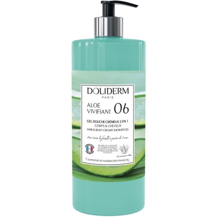 Gel douche - Doliderm - n°06 - Aloe Vivifiant - 1L - Corps & Cheveux