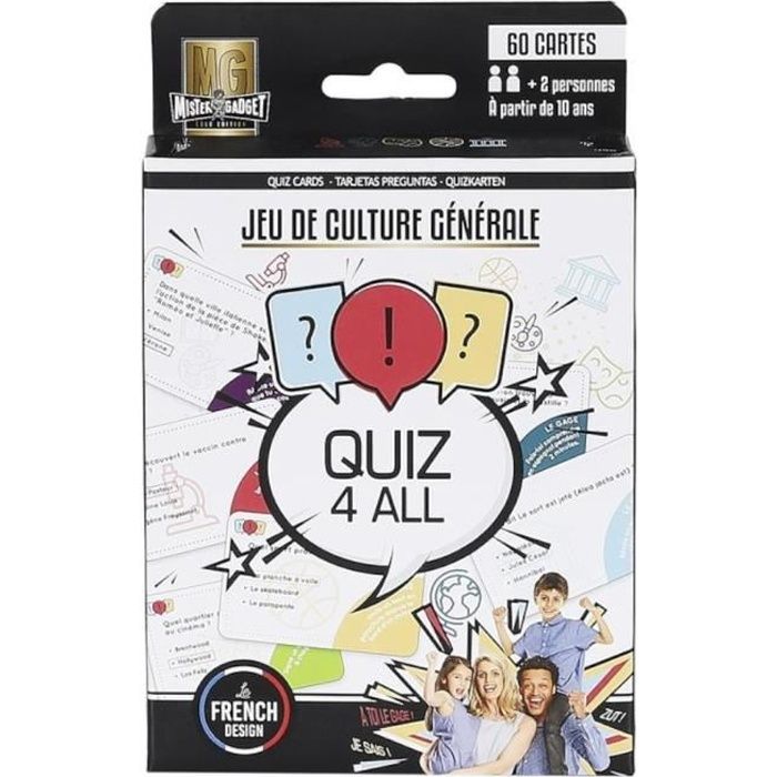 JEU QUIZ CULTURE GÉNÉRALE 60 CARTES À GAGES Multicolore