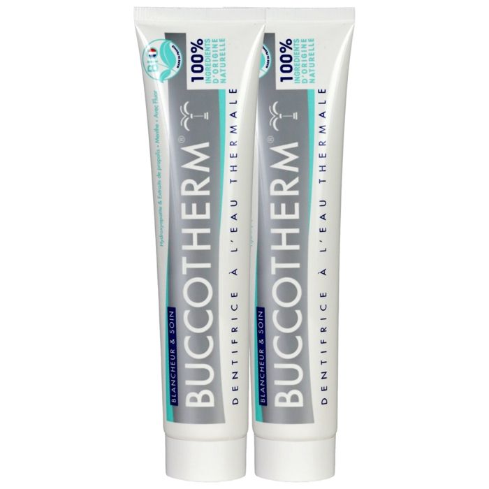 Dentifrice - Buccotherm - Blancheur et Soin - Lot de 2 x 75ml - 99% d'ingrédients naturels - Sans conservateur