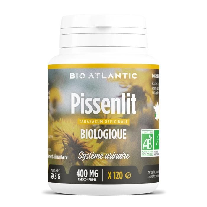 Pisenlit bio : comprimés naturels du pissenlit pour améliorer votre bien-être. Boite 120 comprimés de 400 mg de pissenlit bio.