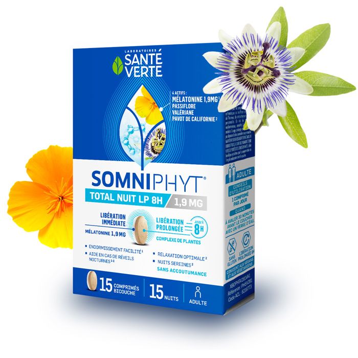 Santé Verte Somniphyt Total Nuit LP 1,9mg 15 comprimés