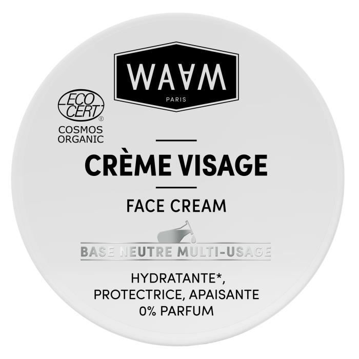 Crème Visage - WAAM Cosmetics - Hydratante - Apaisante - Certifiée BIO ECOCERT - Vegan - 100ml