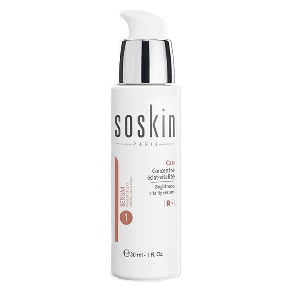 Concentré Éclat - SOSkin - C20 - 30ml - 20% Vitamine C - Hydratation - Anti-âge
