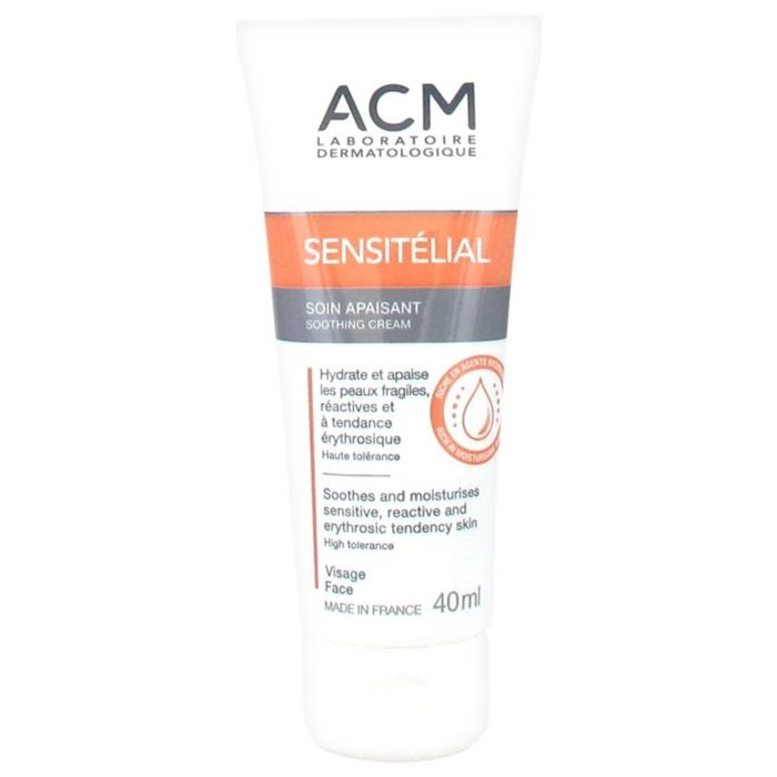 Crème hydratante et apaisante - ACM - Sensitélial - 40ml - Hypoallergénique - Peaux sensibles