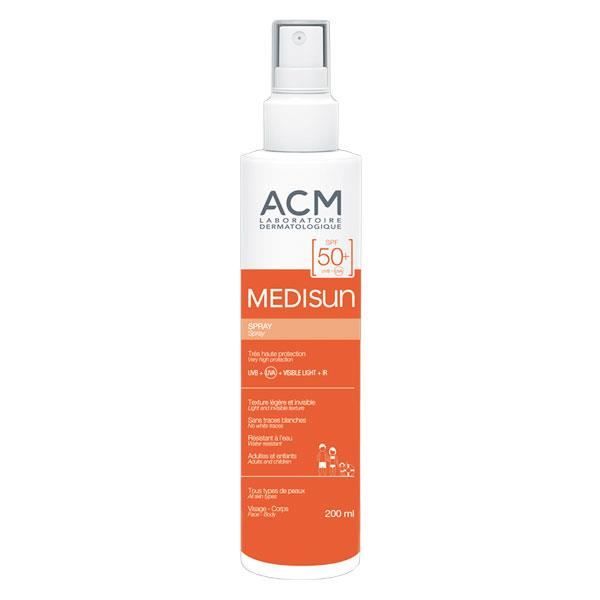 Spray solaire - ACM - Médisun - SPF 50+ - Non gras - Texture Spray 200ml