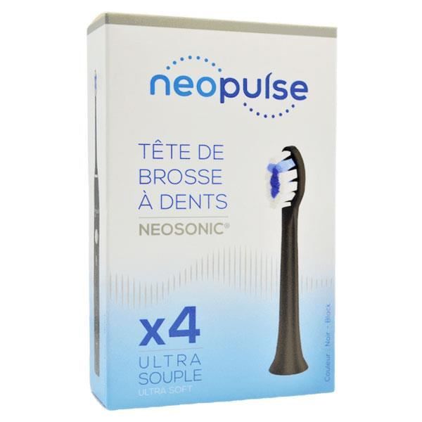 Têtes de brosse à dents - Neopulse - Neosonic - Noir Ultra Soft - 4 unités - Hypoallergénique