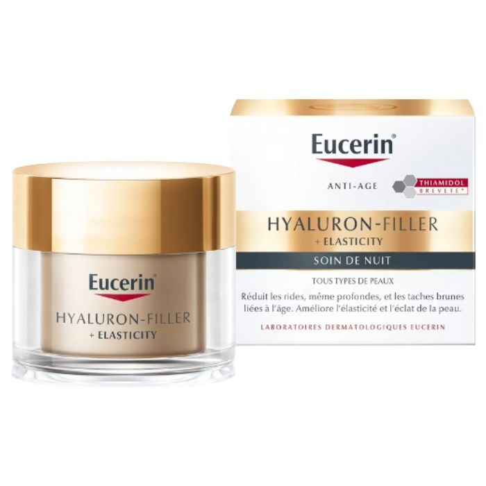 Crème de nuit - Eucerin - Hyaluron-filler + Élasticité - 50ml - Peau mature - Hydratation profonde