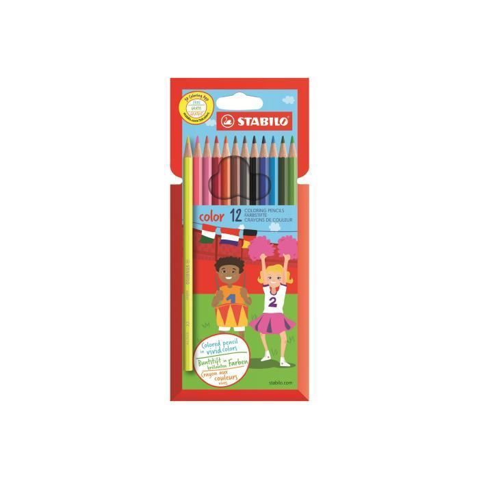 STABILO color Swano Crayon de couleur couleurs assorties 2.5 mm pack de 12