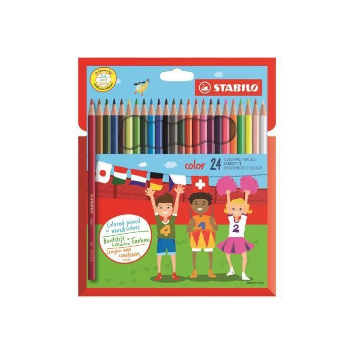 Crayon de couleur - STABILO - Swano - Assorties - 2.5 mm - Pack de 24