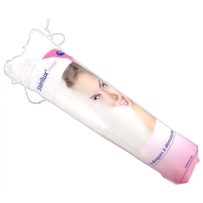 Disques dermatologiques - Sterilux - Visage - 70 disques - Coton 85% - Démaquillage doux