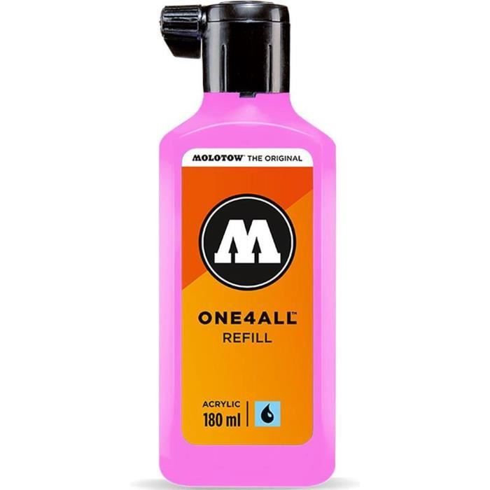 Peinture acrylique - Molotow - ONE4ALL - 180ml - Neon Pink Fluorescent - Résistante aux UV
