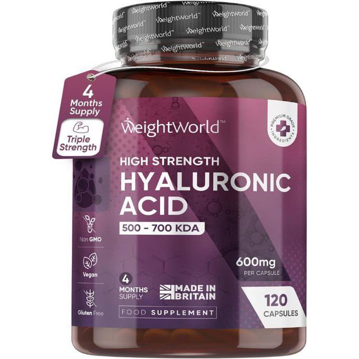 Gélules Acide Hyaluronique Pur Dosage Élevé 300 mg Haute Biodisponibilité - 180 Gélules Vegan (6 Mois)