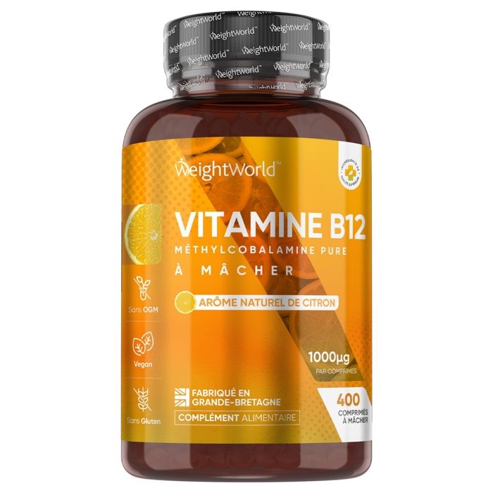 Vitamine B12 Vegan Méthylcobalamine 1000µg à Croquer - 400 Comprimés