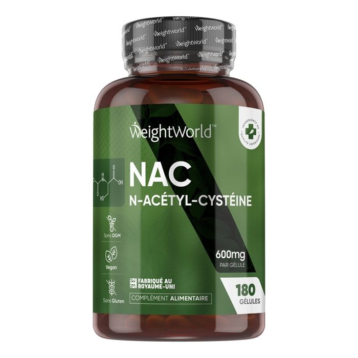 NAC N-Acétyl-Cystéine 600mg - 180 Gélules Vegan Sans Gluten (6 Mois d'Approvisionnement)
