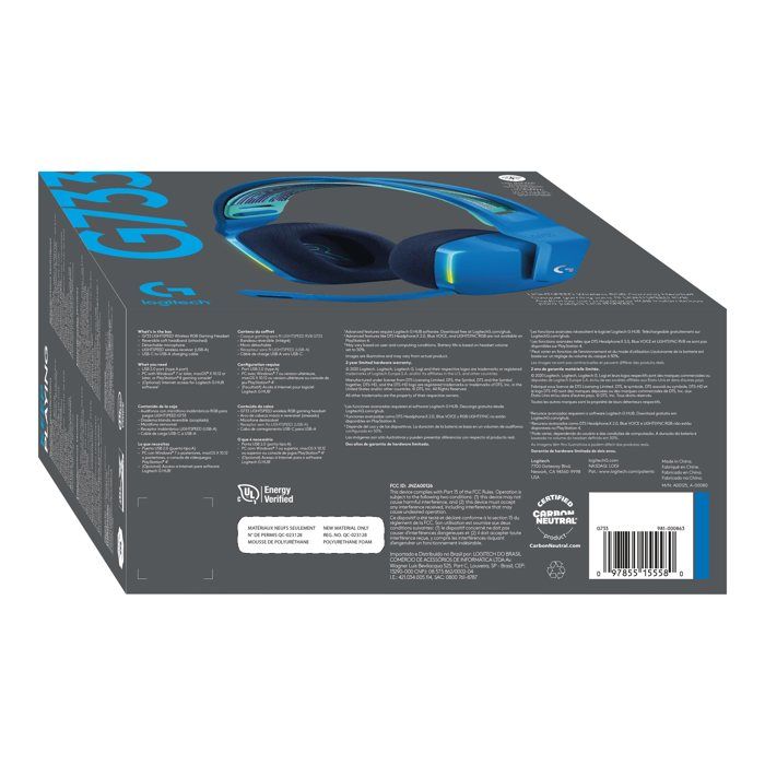 Casque avec Microphone - Logitech - 981-000943 - Filaire - Bleu - Commandes de Volume