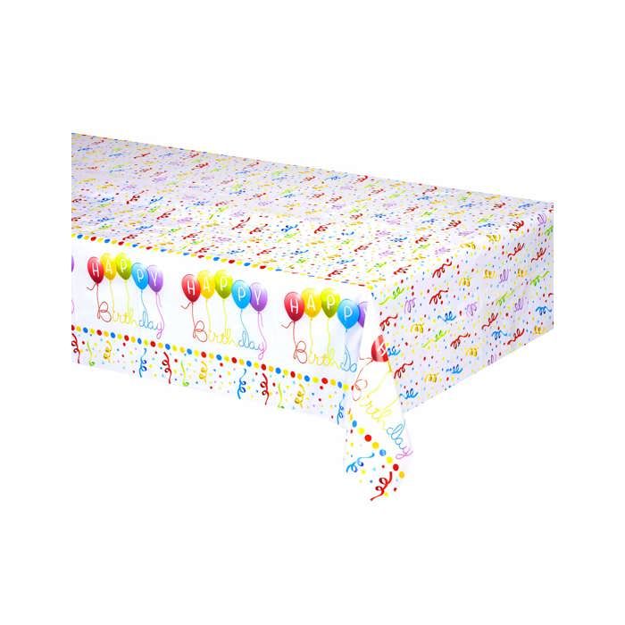 Nappe plastique Happy Birthday 120 x 180 cm - Multicolore