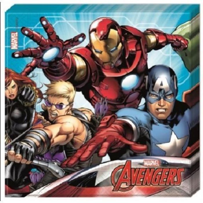 Serviettes en papier - GENERIC - Avengers - Multicolore - 30 x 30 cm - Lot de 20