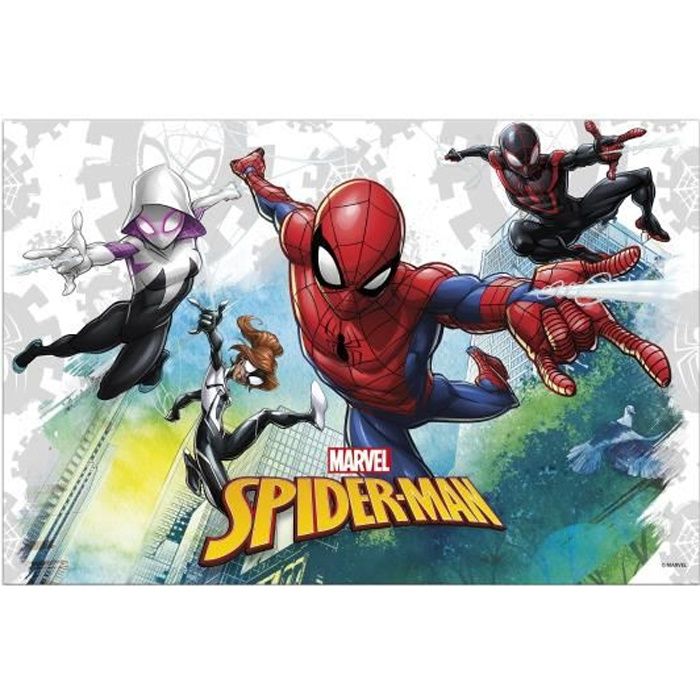Nappe en plastique Marvel Spider-Man Rectangulaire Noir 60 x 100 cm