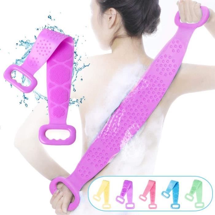 Brosse de Bain - Double Face - Silicone - Massage Doux - Couleur Violet