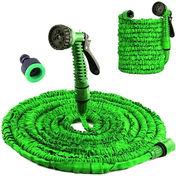 Tuyau d'arrosage - Non spécifié - Extensible - 30 m - Pistolet 7 modes - Léger et maniable