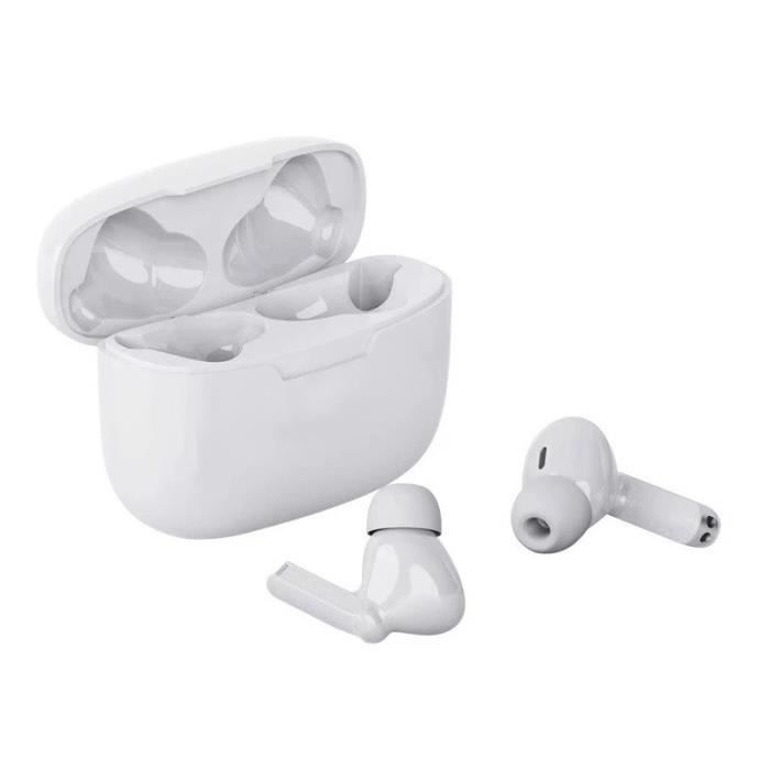 Casque stéréo sans fil TWS Bluetooth 5.0 étanche pour tous les téléphones - Blanc