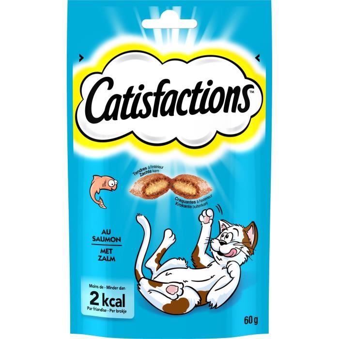 Friandises au saumon - CATISFACTIONS - 60 g - Pour chat adulte - Conservation fraîche et sèche